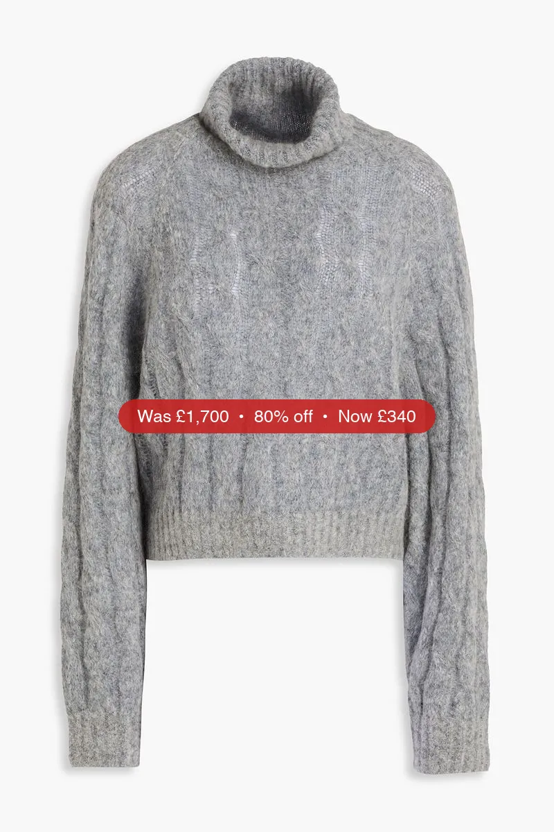 BRUNELLO CUCINELLI Bead-embellished wool and mohair-blend turtleneck sweater - 80% Off