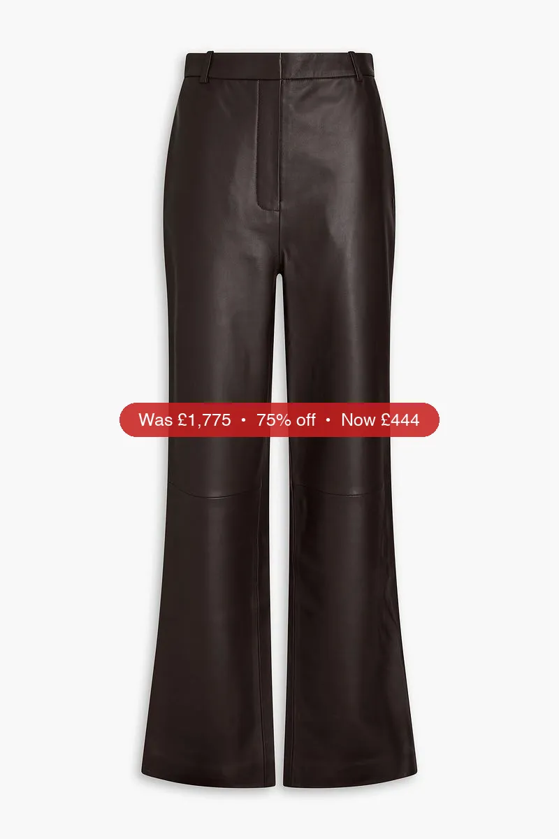 ZIMMERMANN Leather straight-leg pants - 75% Off