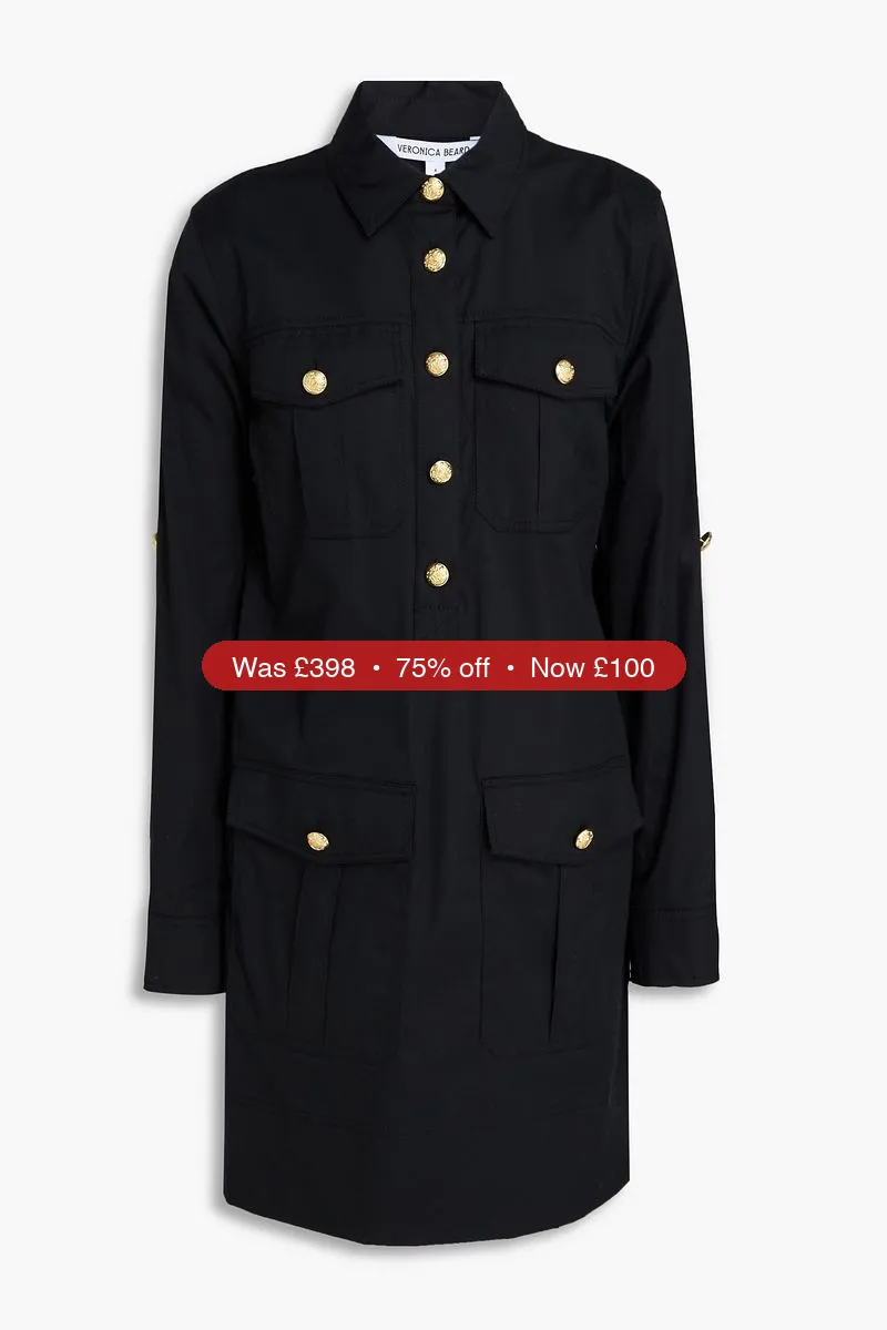 VERONICA BEARD Saude cotton-blend mini shirt dress - 75% Off