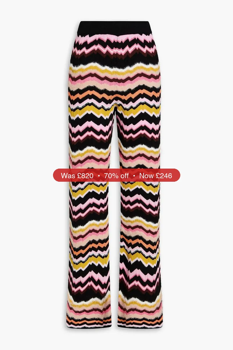 MISSONI Brushed crochet-knit flared pants - 70% Off