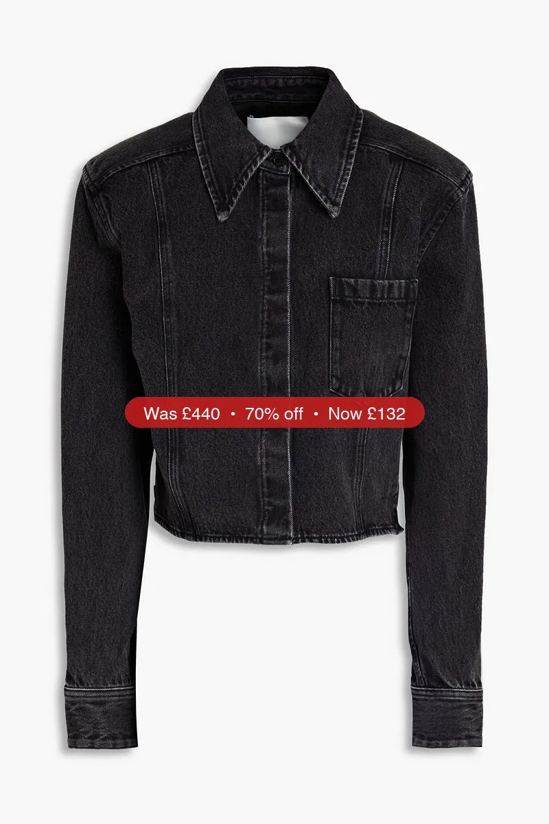 3.1 PHILLIP LIM Cropped denim jacket - 70% Off