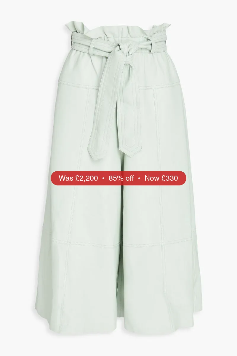 ZIMMERMANN Ruffled leather culottes - 85% Off