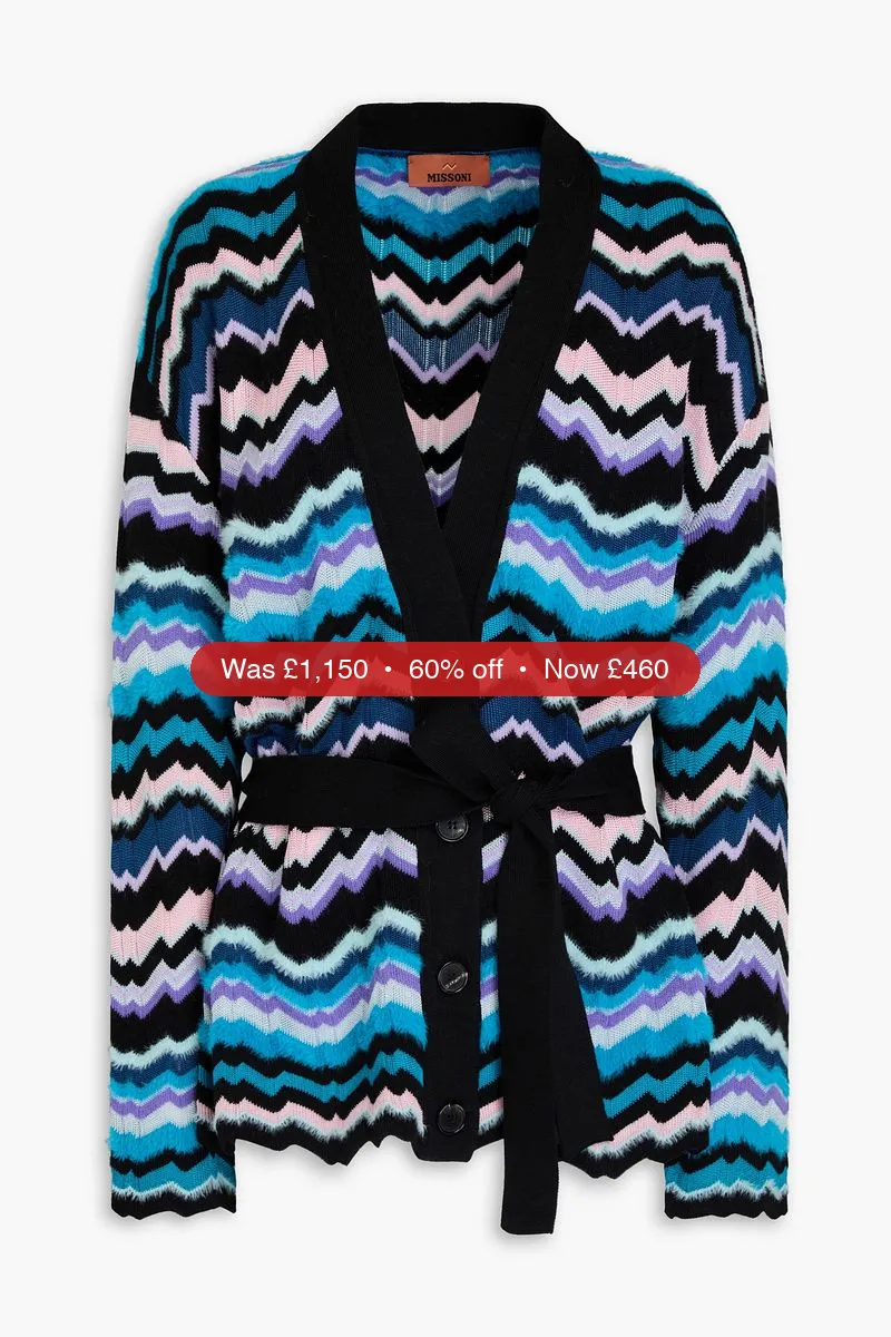 MISSONI Brushed crochet-knit cardigan - 60% Off
