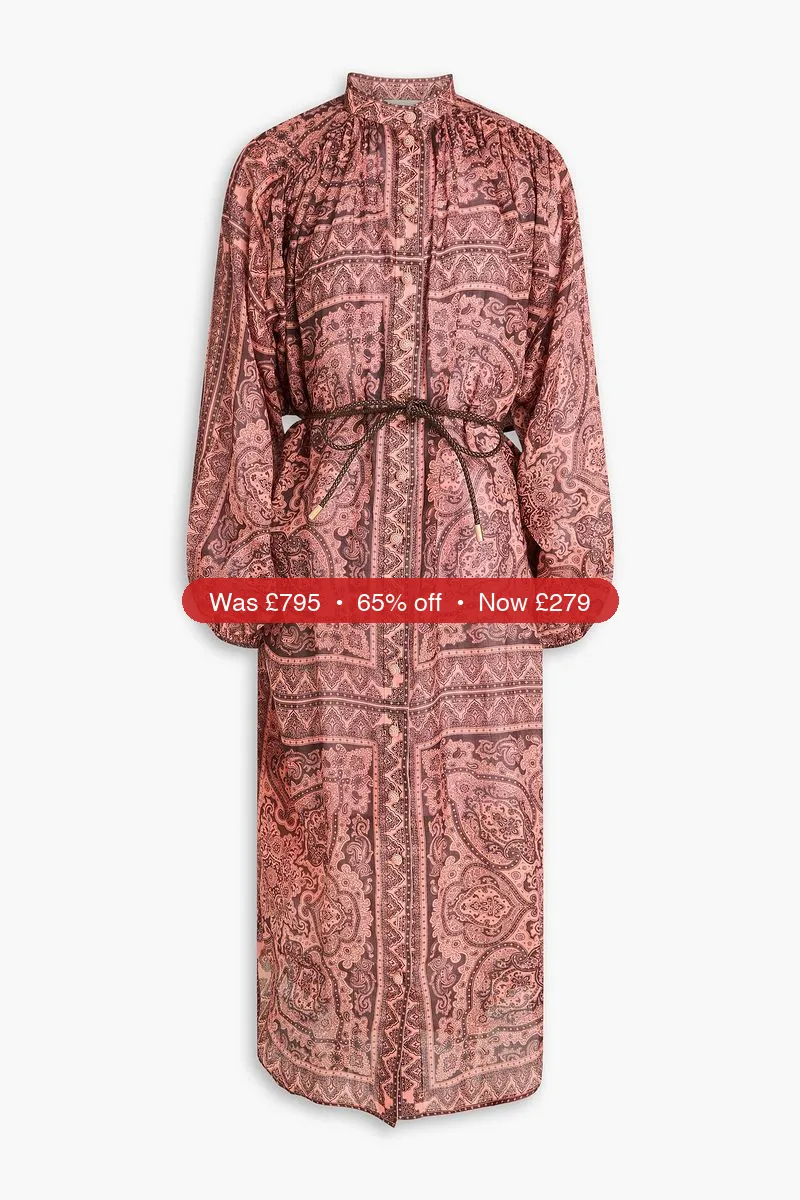 ZIMMERMANN Paisley-print ramie midi dress - 65% Off