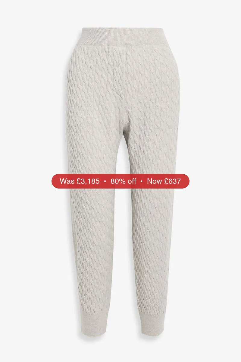 BRUNELLO CUCINELLI Cable-knit cashmere track pants - 80% Off