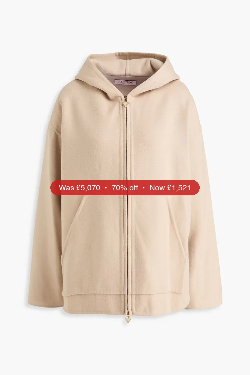 VALENTINO GARAVANI Cashmere-felt hooded jacket - 70% Off