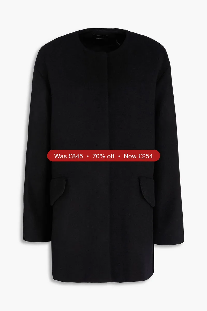 THEORY Wool-blend felt coat - 70% Off