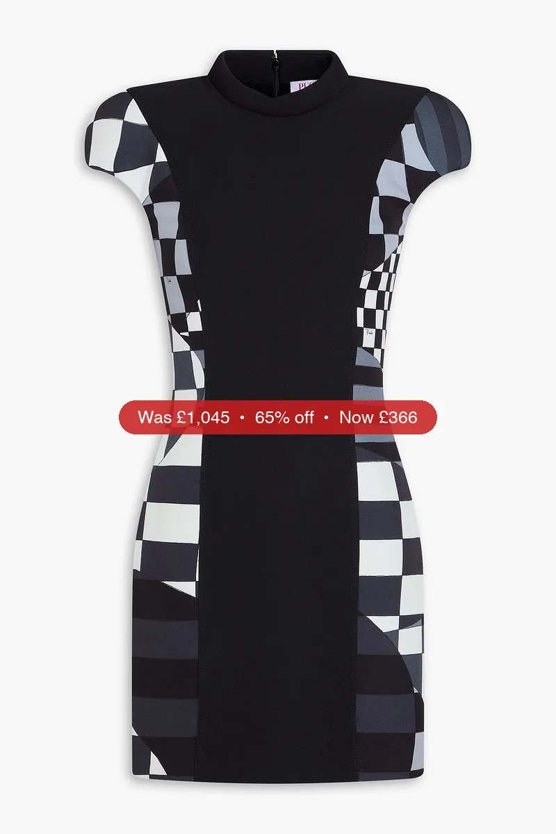 PUCCI Printed stretch-crepe mini dress - 65% Off