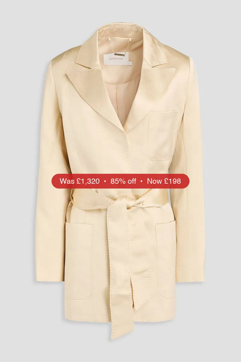 ZIMMERMANN Belted shantung blazer - 85% Off