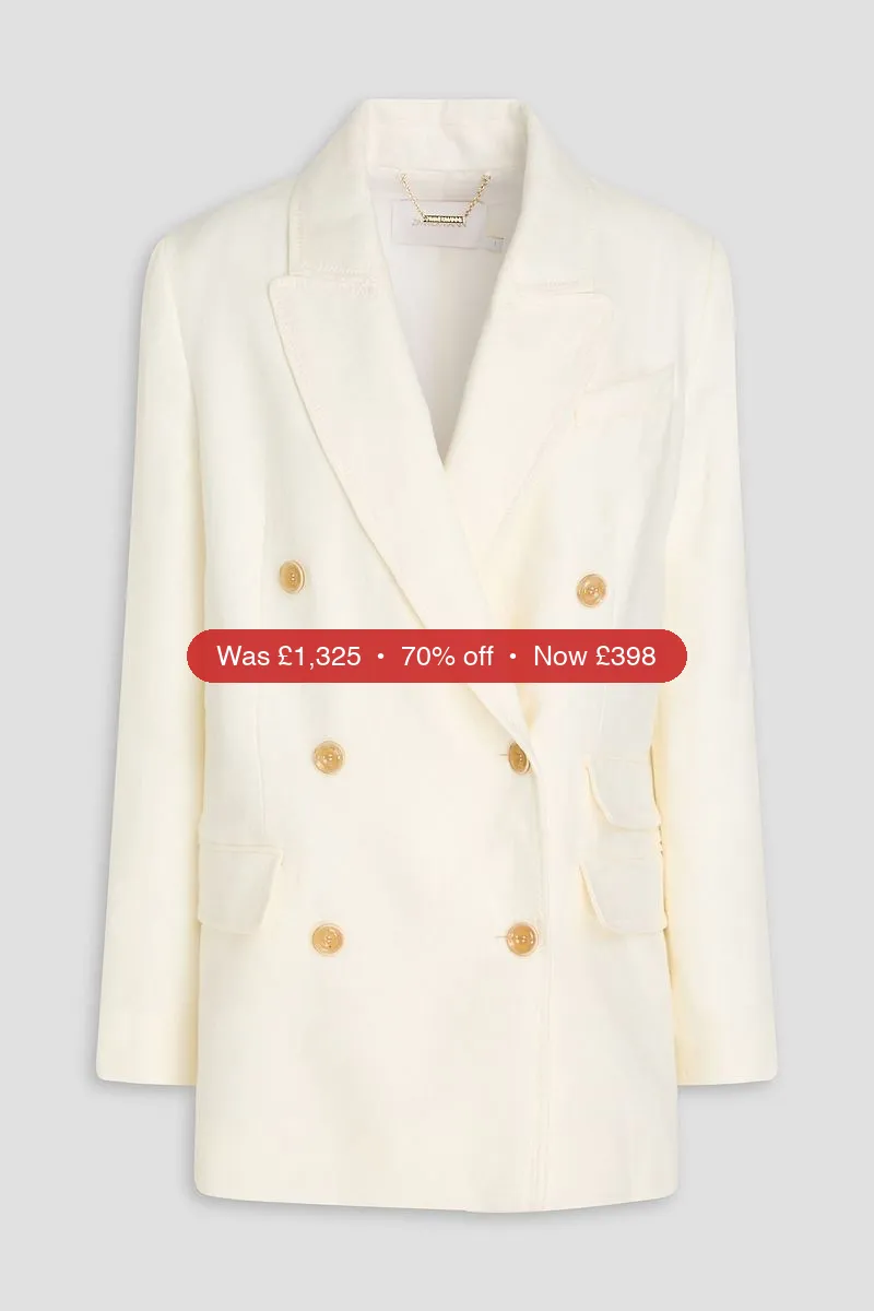 ZIMMERMANN Double-breasted linen blazer - 70% Off