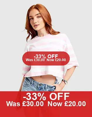 Adidas Originals Stripe Crop T-Shirt - 33% Off