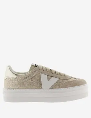 VICTORIA Glitter Platform Trainers - 54% Off