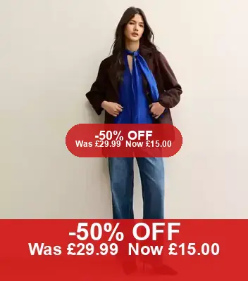Bright Blue Pussybow Neck Blouse - 50% Off