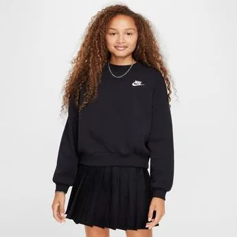Nike Sportswear Club Fleece Big Kids' (Girls') Boxy Crewneck Sweatshirt - 49% Off