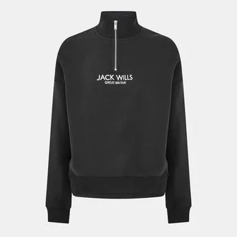 Jack Wills Honeylane Half Zip Sweatshirt Womens - 69% Off