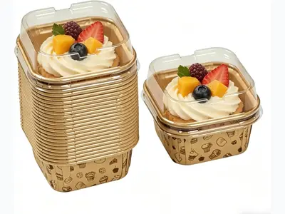 50 Sets Paper Baking Cups with Lids - 7% Off